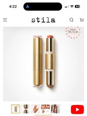Stila Dual-Ended Cream Cheek Stick — Soft Pink & Warm Bronze